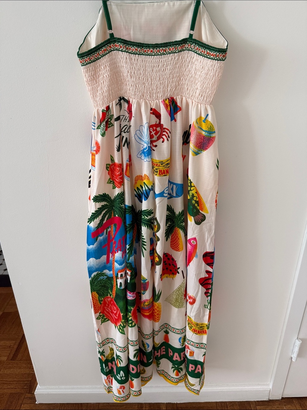 NWOT The “Paradise Inn” Linen Blend Maxi Dress with Adjustable Spaghetti Straps. - Picture 6 of 10